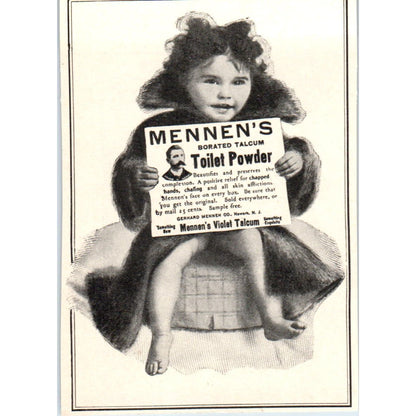Mennen's Toilet Powder Violet Talcum c1905 Victorian Ad AE9-MA5