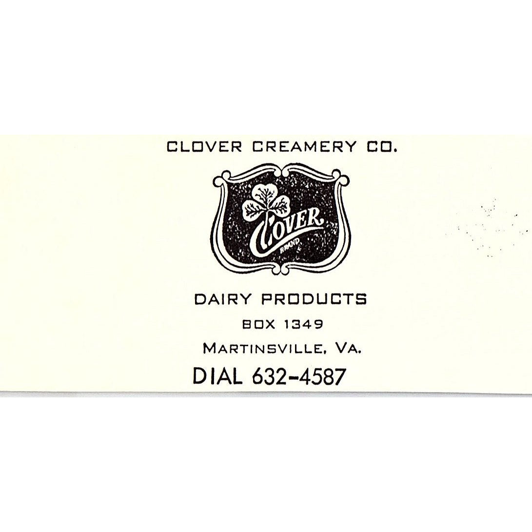 Clover Creamery Co Dairy Products Martinsville VA 1960s Ad AG2-M3