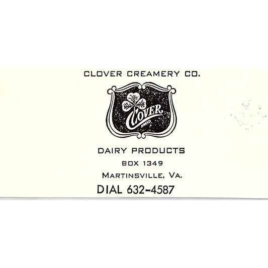 Clover Creamery Co Dairy Products Martinsville VA 1960s Ad AG2-M3