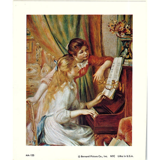 Young Girls at the Piano - Pierre Auguste Renoir Vintage Art Print 5x6 V12