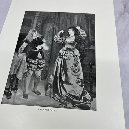 Viola and Olivia Antique 8.5x11.5" Engraving Art Print V20