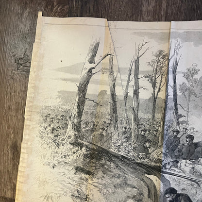 Battle of Frog Gap, South Mountain Original 1863 Civil War Engraving C67