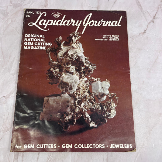 Native SIlver With Calcite Kongsberg Norway - Lapidary Journal - Jan 1975 M27