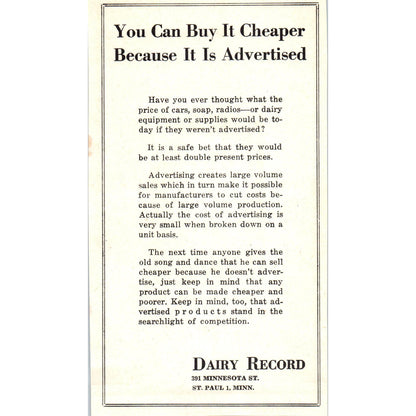 American Paint Corp Duluth MN, Dairy Record St. Paul MN 1953 Ad AE9-DC2