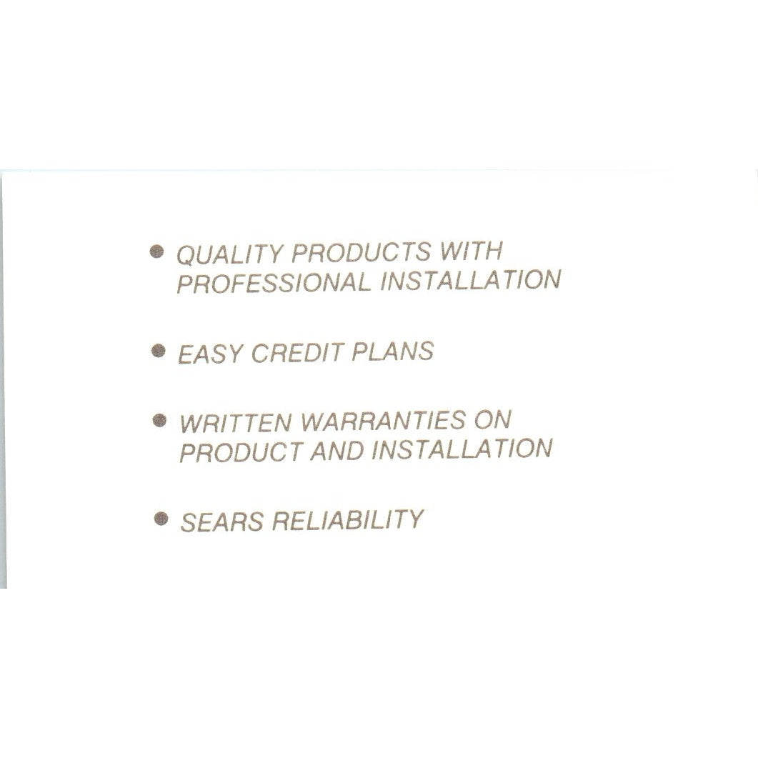 Sears Installers Jim Coward Houston TX Vintage Business Card SD8-B14