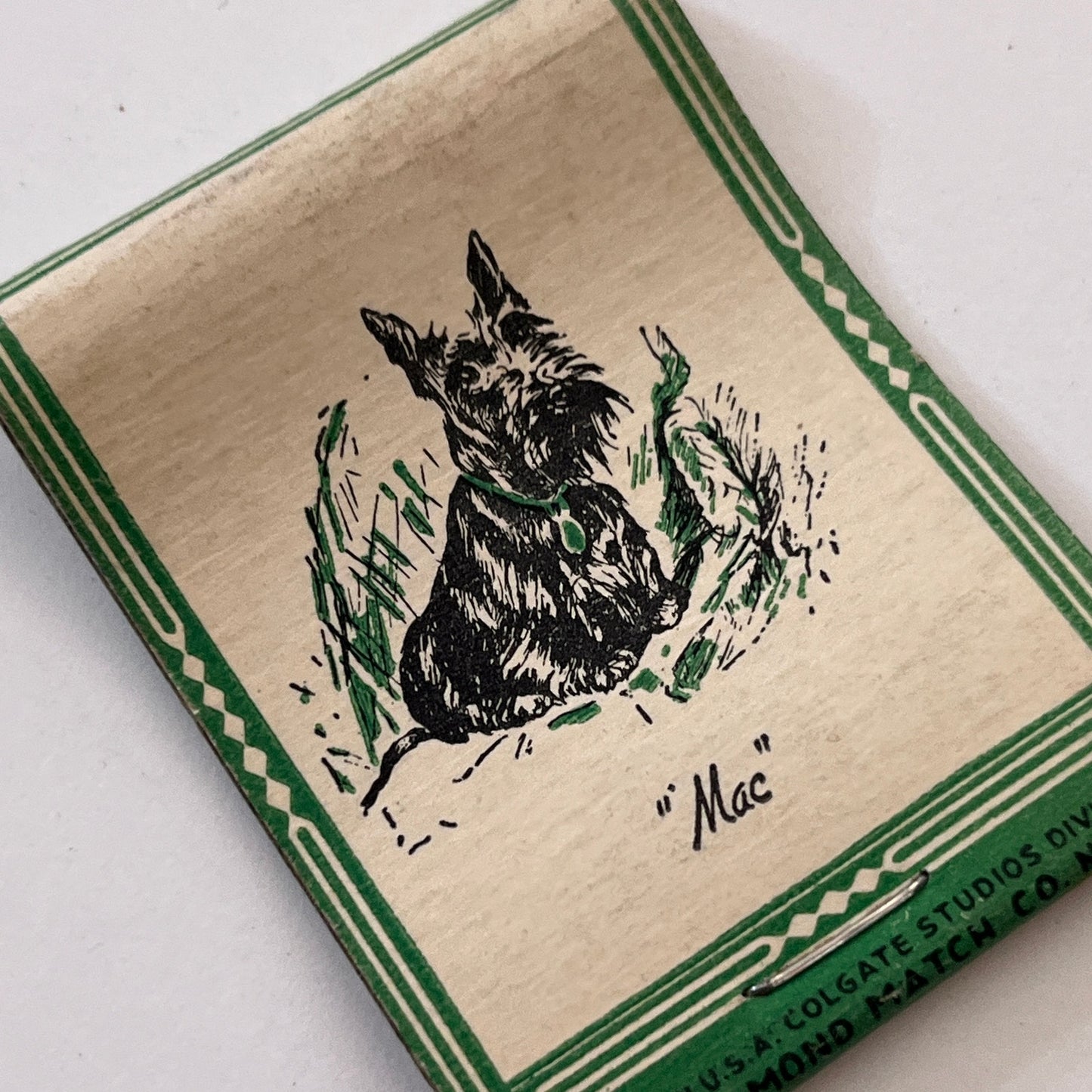 Scotty Dog "Mac" Scottish Terrier Vintage Matchbook Cover TB8-MB3-4