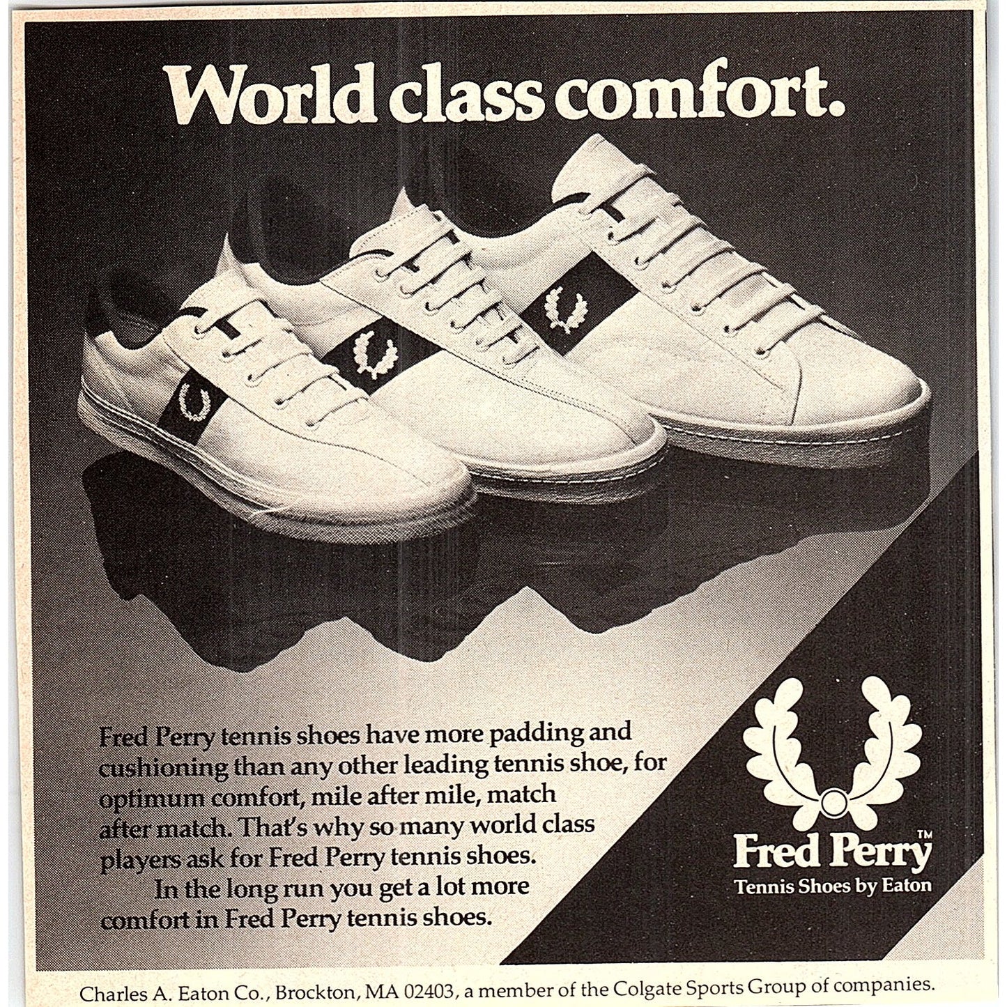 Fred Perry Tennis Shoes by Charles A Eaton Co Brockton MA 1977 Ad AF3-M2