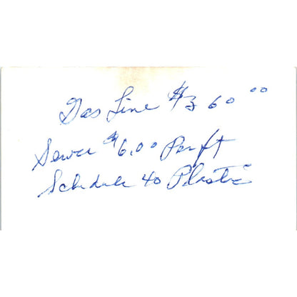 Charles Edwards Plumbing Company Galena Park TX Vintage Business Card SD4-B1