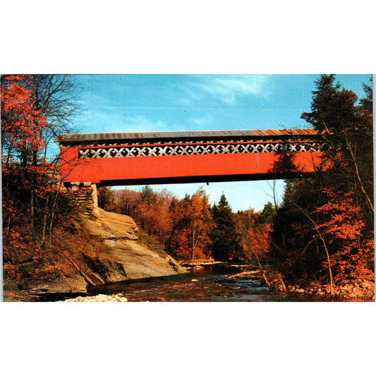 Covered Chiselville Bridge East Arlington VT Vintage Postcard PD2