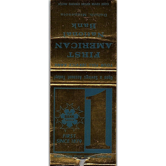 First American National Bank Duluth MN Vintage Matchbook Cover SC7-Y11