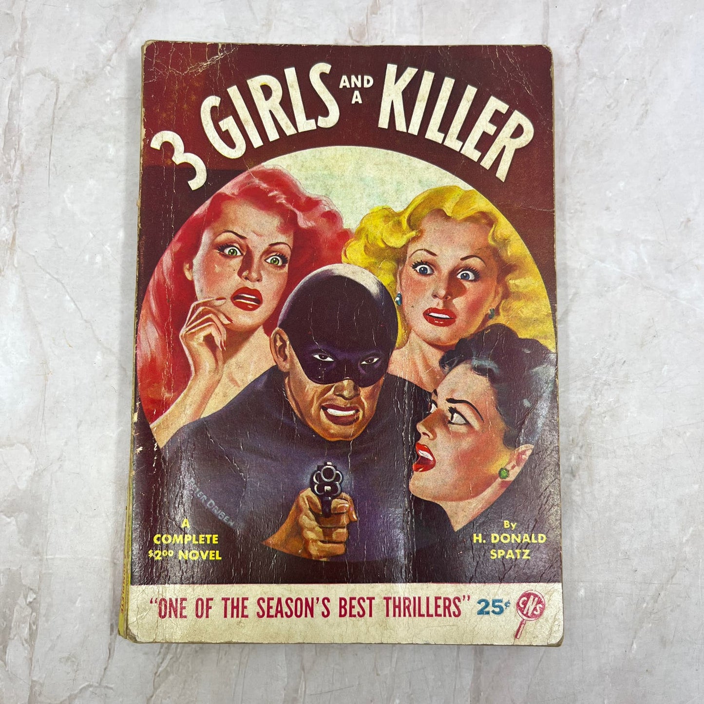 3 Girls and A Killer 1943 Red Circle Peter Driben Hooded Menace Cover Pulp TG8-Z