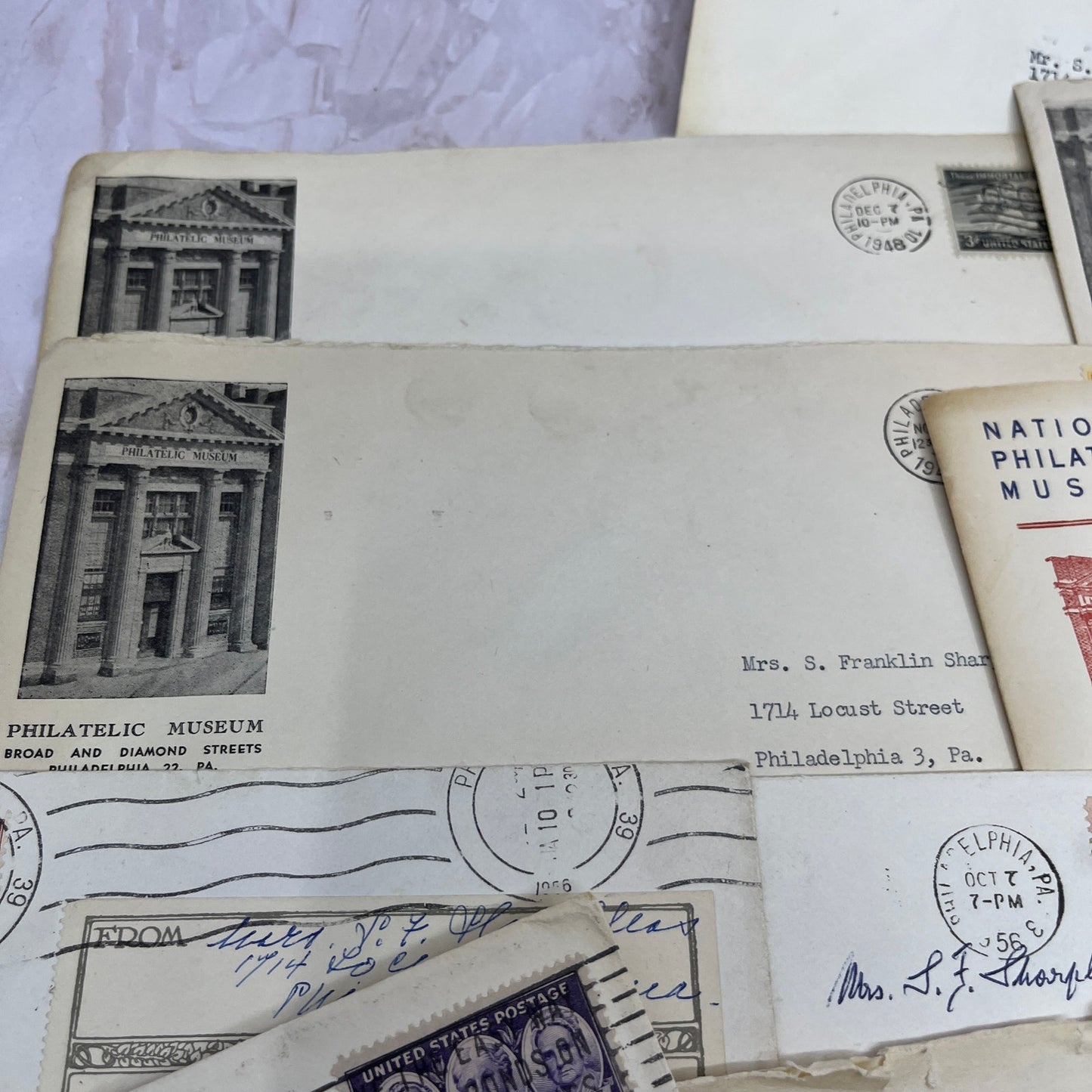 1950s Huge Lot of Mrs. S. Franklin & Dr. Isaac Sharpless Phila Envelopes TG7-EB2