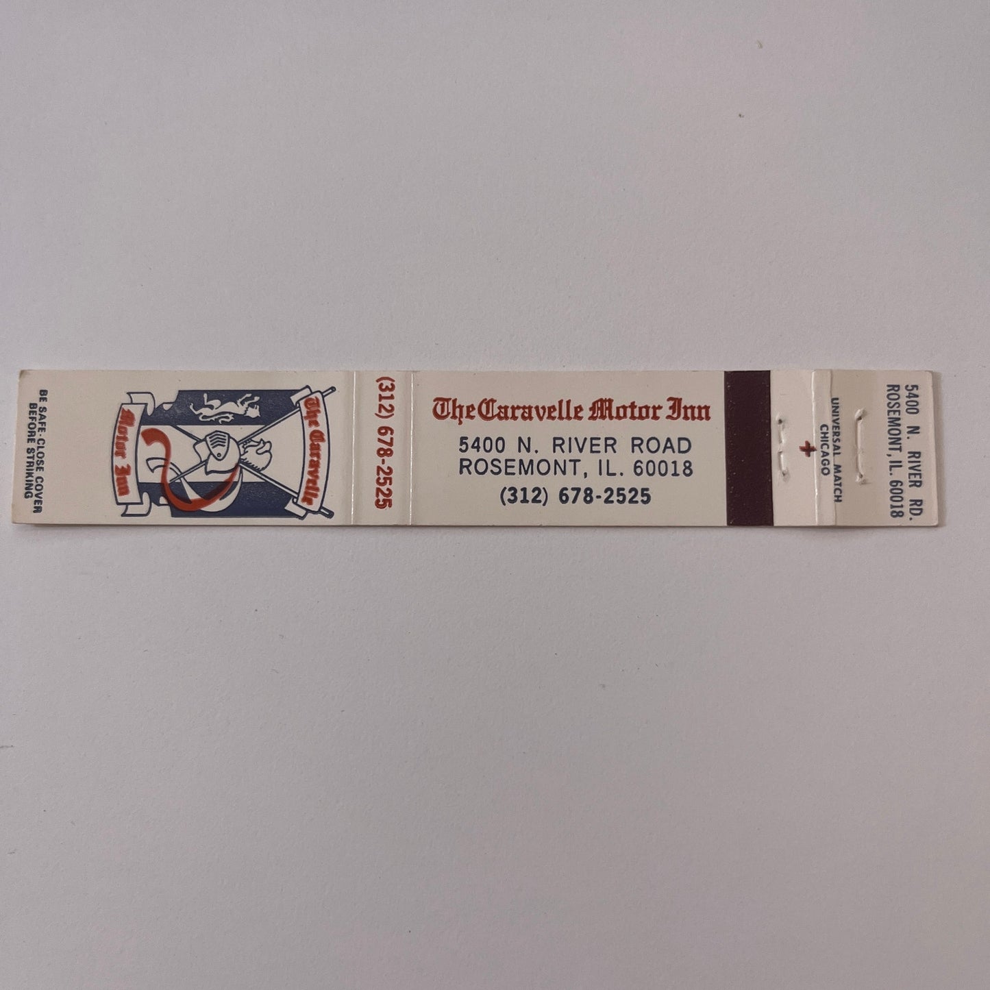 The Caravelle Motor Inn Rosemont Illinois Vintage Matchbook TB6-MB2-9