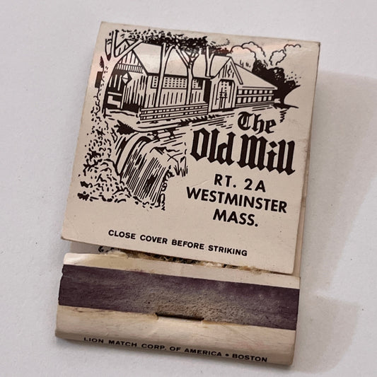 The Old Mill Restaurant Westminster MA Vintage Matchbook Cover TB6-MB1-7