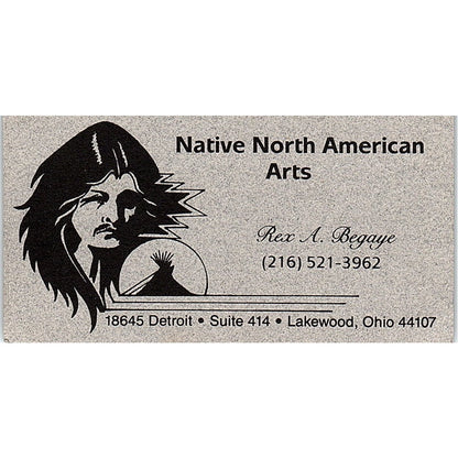 Native North American Arts Rex A Begaye Lakewood OH Vtg Business Card SD9-B14