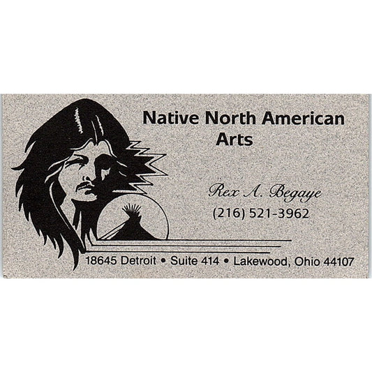 Native North American Arts Rex A Begaye Lakewood OH Vtg Business Card SD9-B14