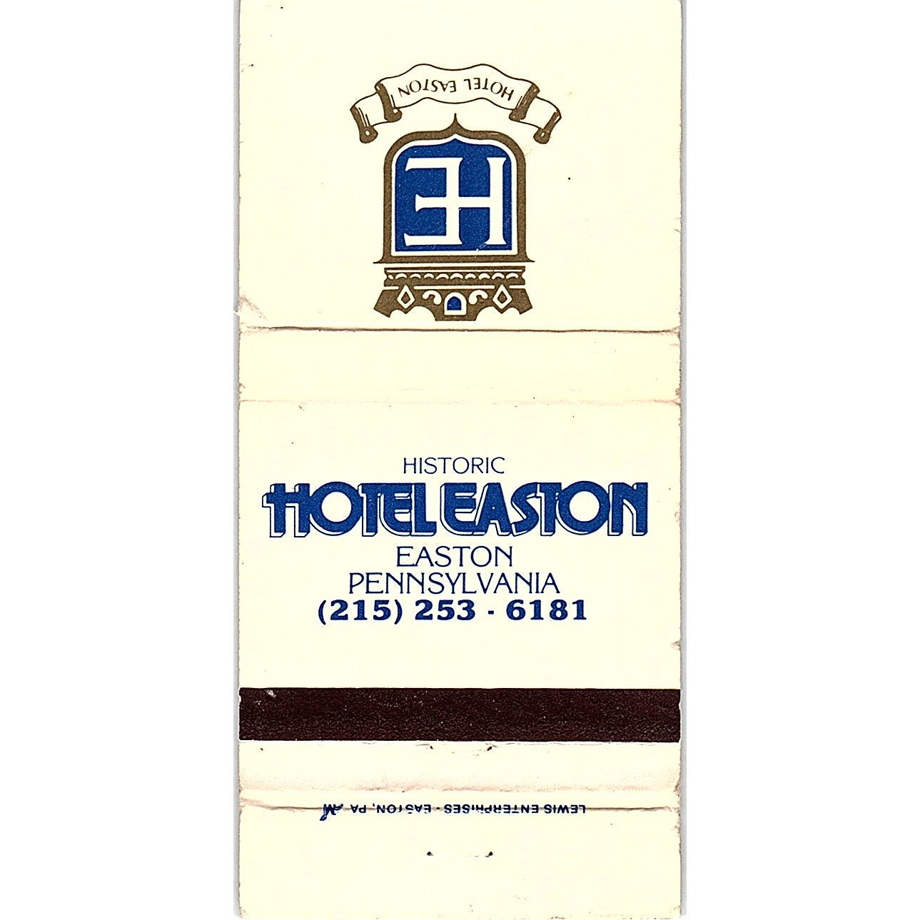 Historic Hotel Easton, Easton PA Vintage Matchbook TB6-MB2-12