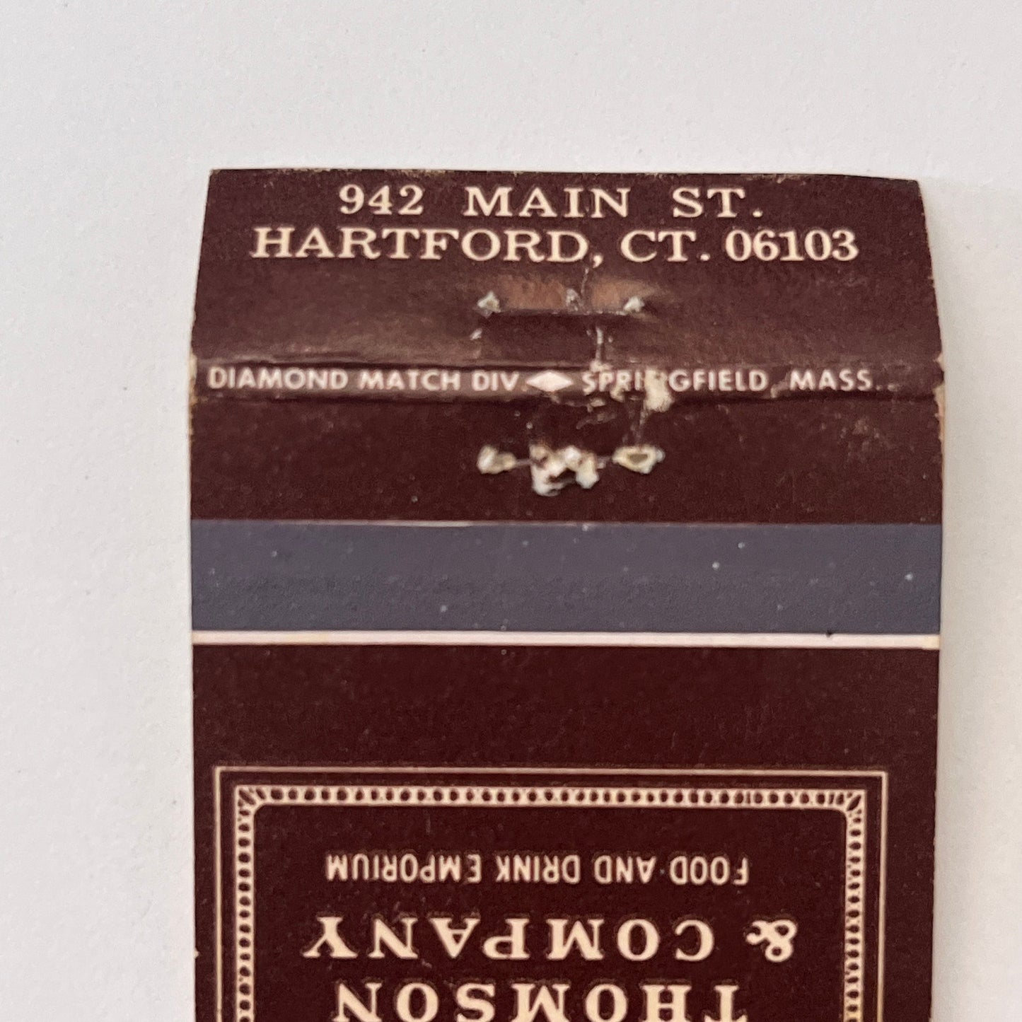 Thomas Brown & Company Hartford CT Vintage Matchbook Cover MM3-2