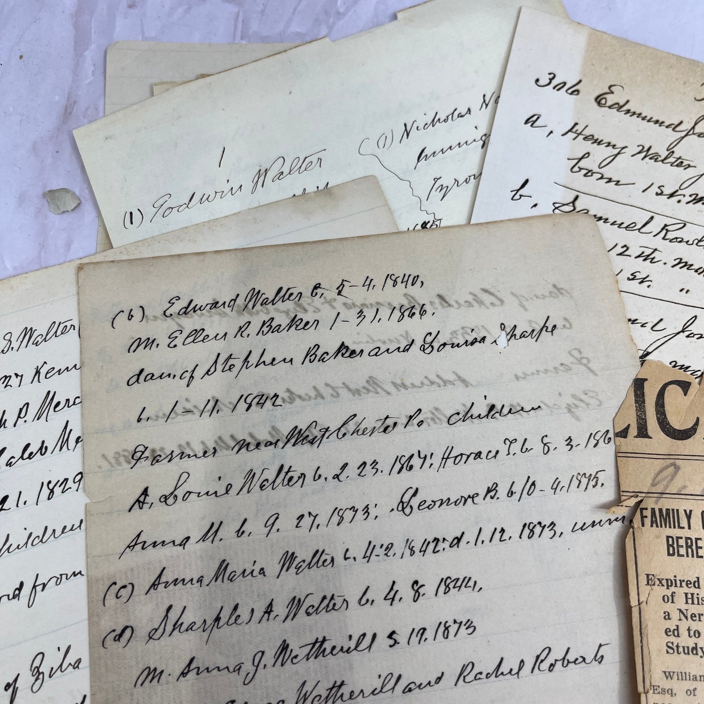 Early 1900s Genealogy Lot - Milton Walter Family of Pennsylvania TA9