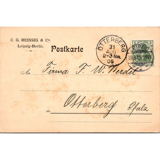 C.G. Resig & Co Leipzig-Berlin 1905 German Reich Postcard P5-12