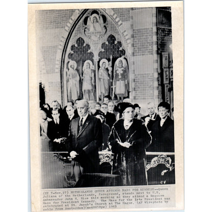 Queen of Netherlands Attends JFK Mass After Assassination 7x10 Press Photo D1-P