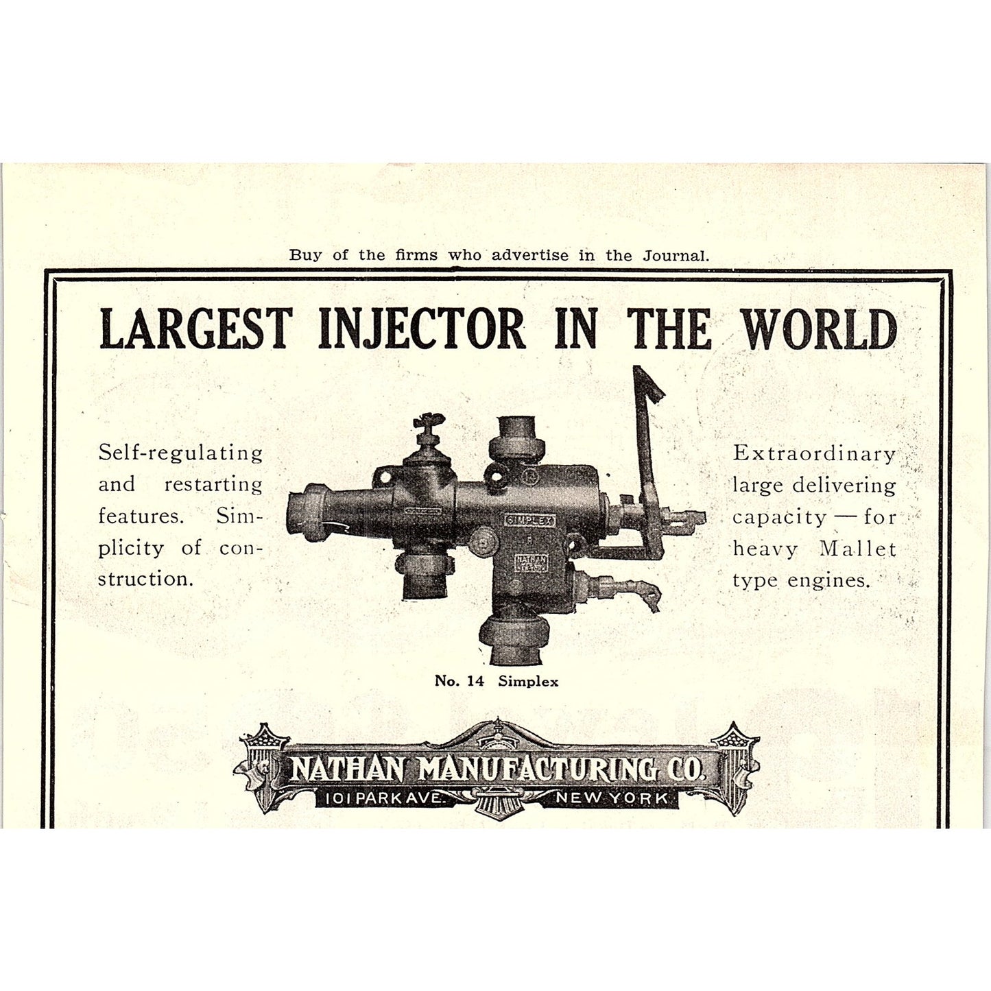 Nathan Mfg Co Coal Muffler Safety Valves NY 1914 Original Ad AF3-10