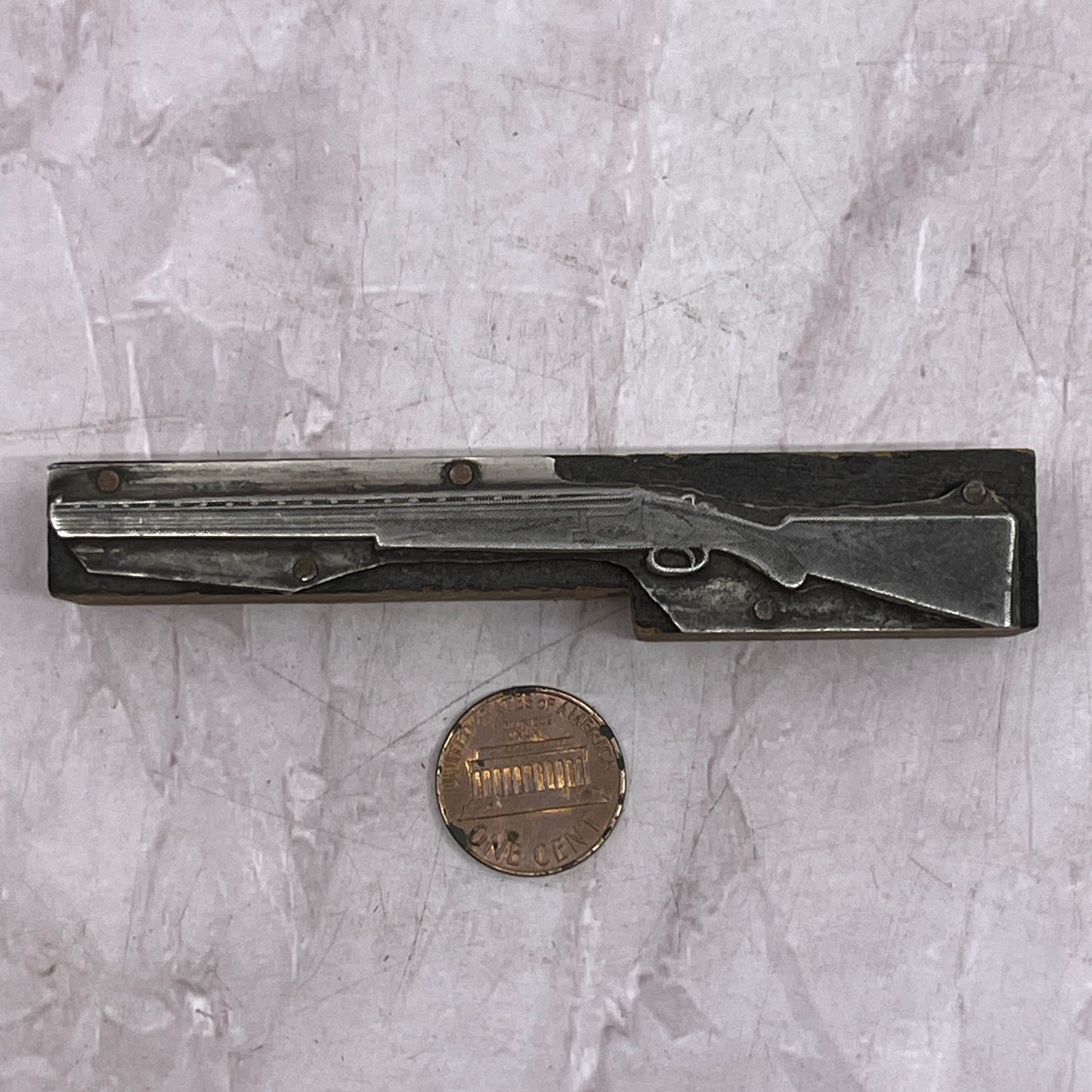 Retro Rifle Vintage Letterpress Printers Block Plate SF5