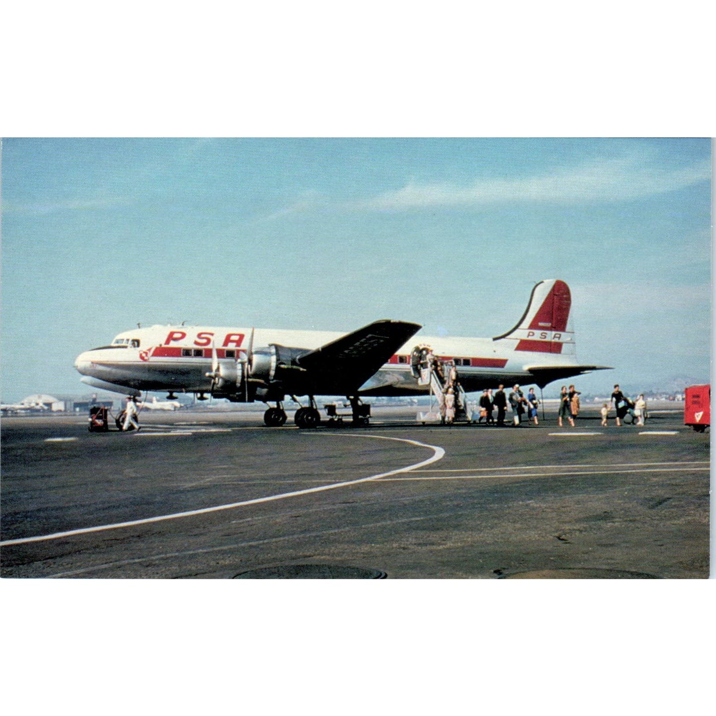 Pacific Southwest Airlines DC-4 Vintage Postcard PC18