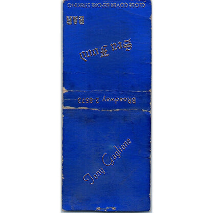 Sea Food Bar Milwaukee WI Tony Gaglione Vintage Matchbook Cover SD4-Y8