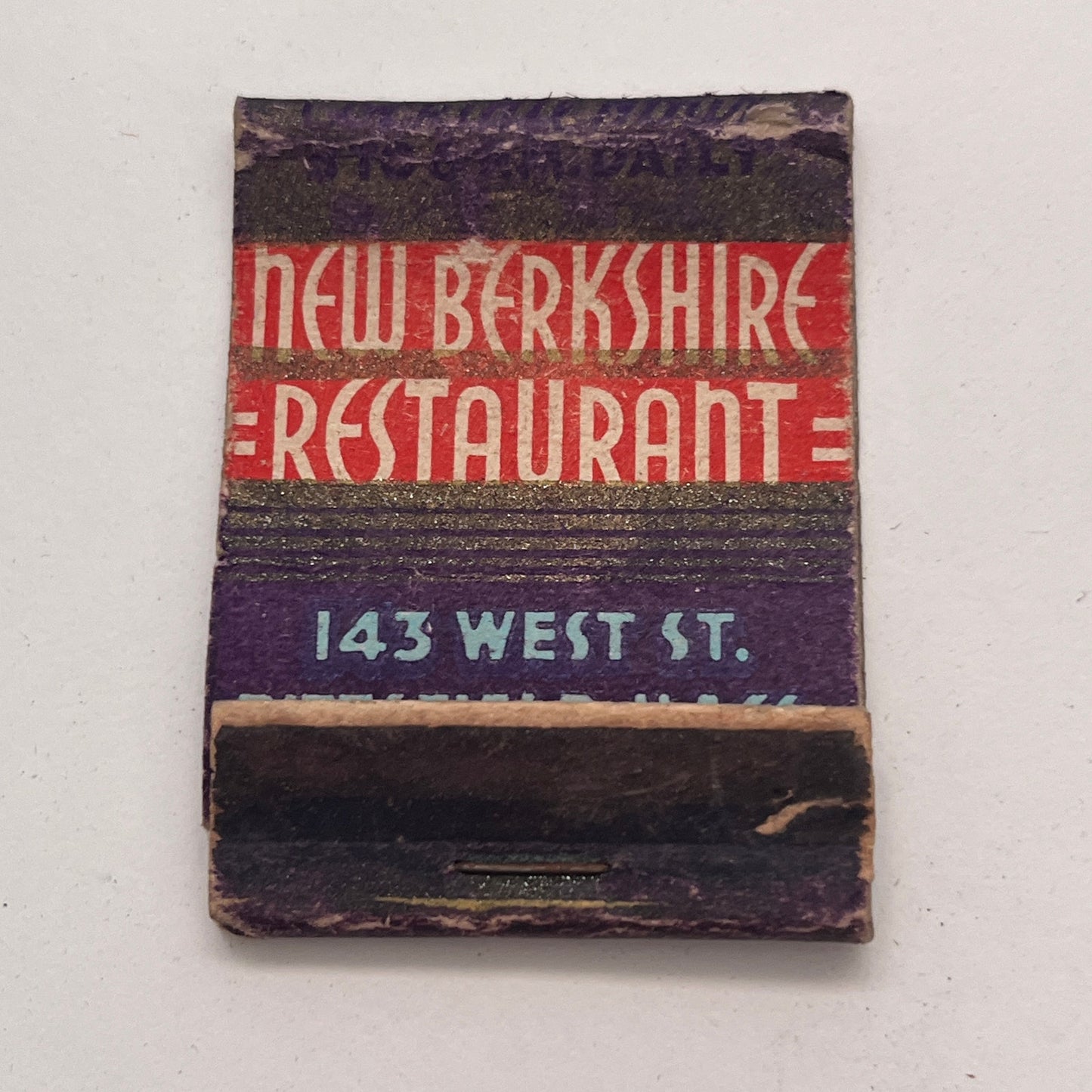 New Berkshire Restaurant Pittsfield MA Vintage Matchbook Cover TB8-MB-7