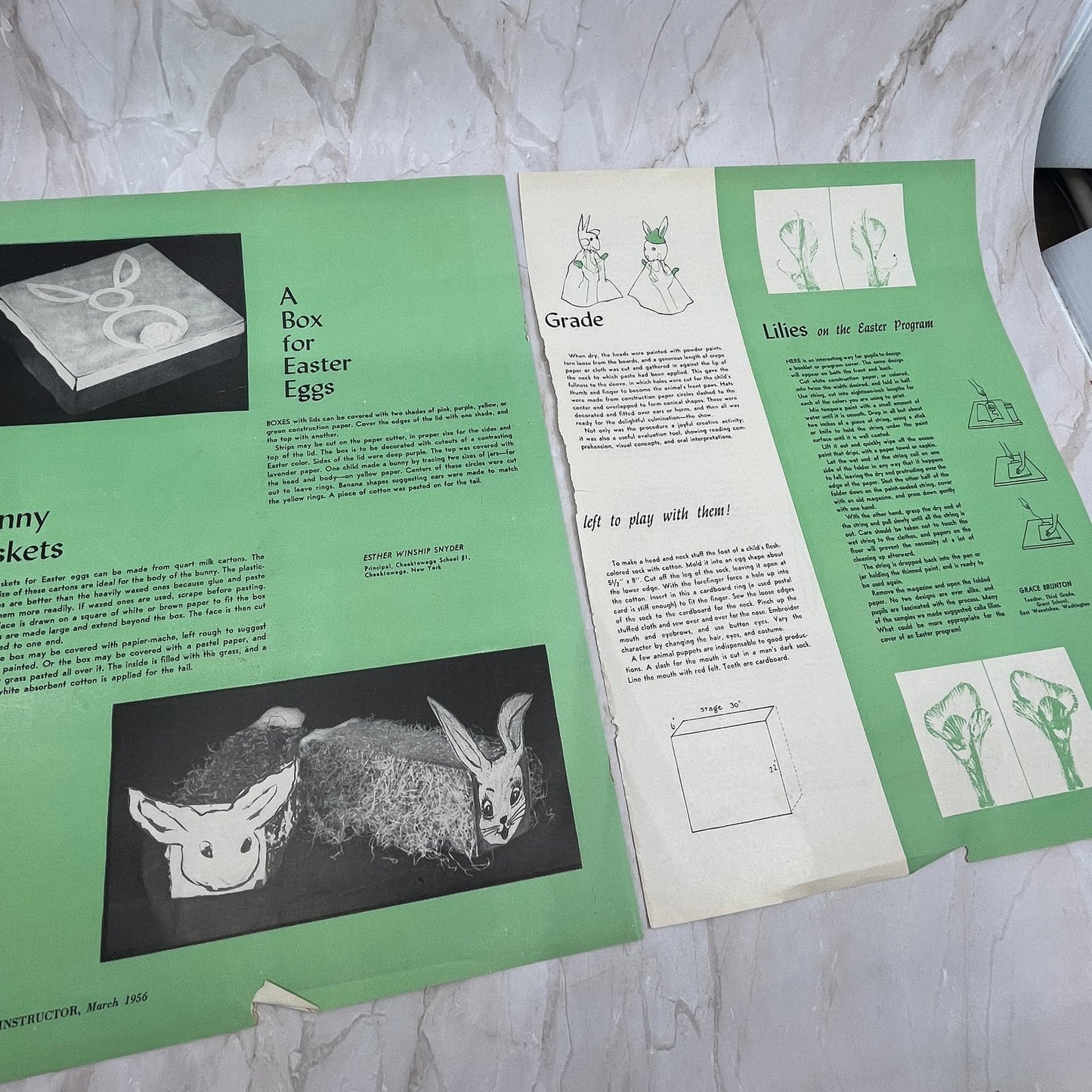 1956 Easter Crafts for Students Clipped From Instructor Magazine FL6-1