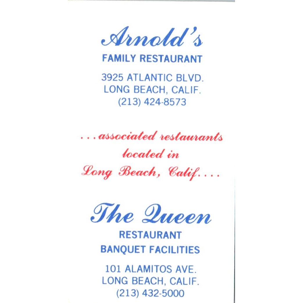The Plantation Restaurant Mike Johnson Anaheim CA Vintage Business Card SD8-B6