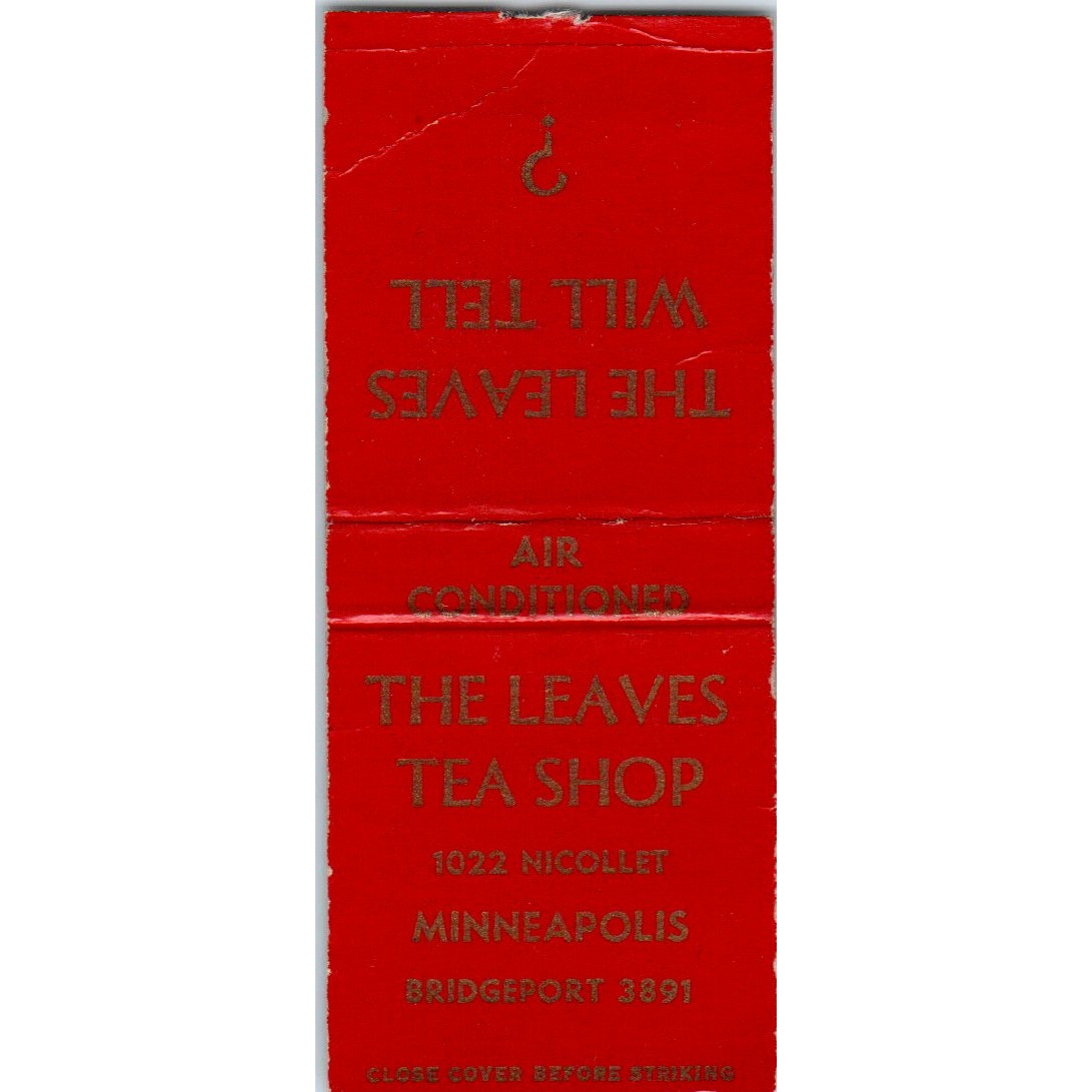 The Leaves Tea Shop Minneapolis MN Vintage Matchbook Cover SD2-Y15