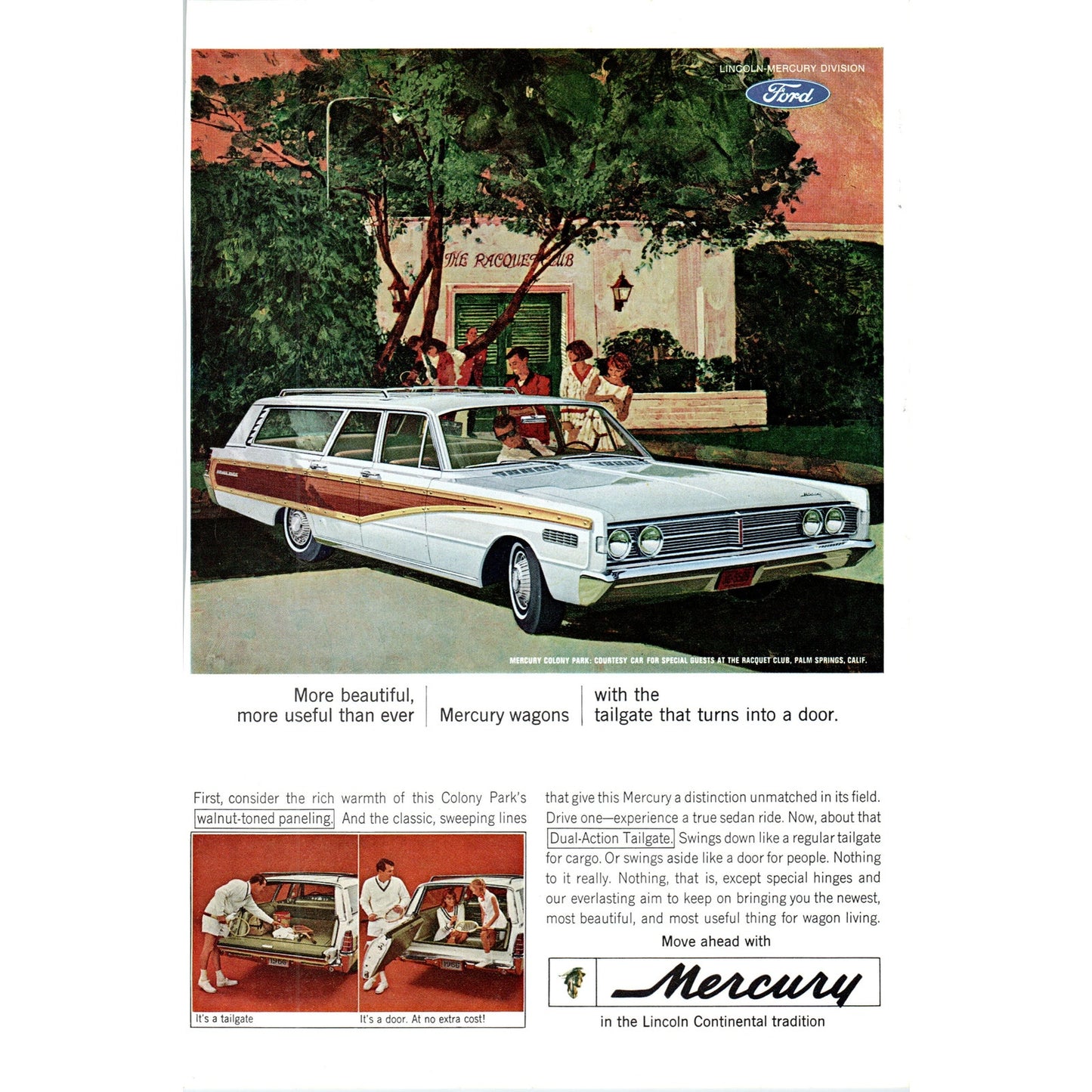 Mercury Colony Park Wood Panel Automobile Car - Vintage Magazine Ad D20
