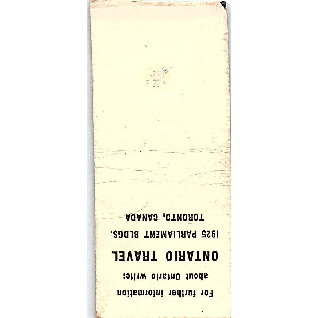 Ontario Travel Toronto Canada Vintage Matchbook Cover SC7-Y4
