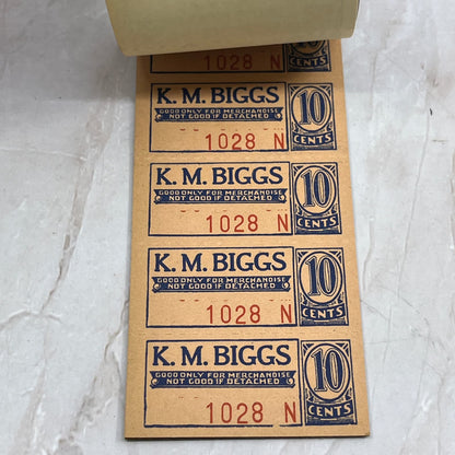 1950s K.M. Biggs Lumberton NC Coupon Booklet TG8-VV