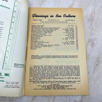 1968 March Gleanings in Bee Culture Magazine Bees Beekeeping Honey TD7