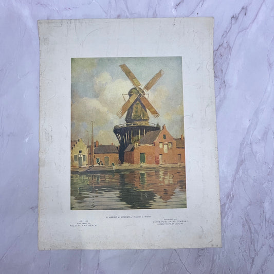 A Haarlem Windmill Everett L. Warner 1910 10x13" Art Print V21