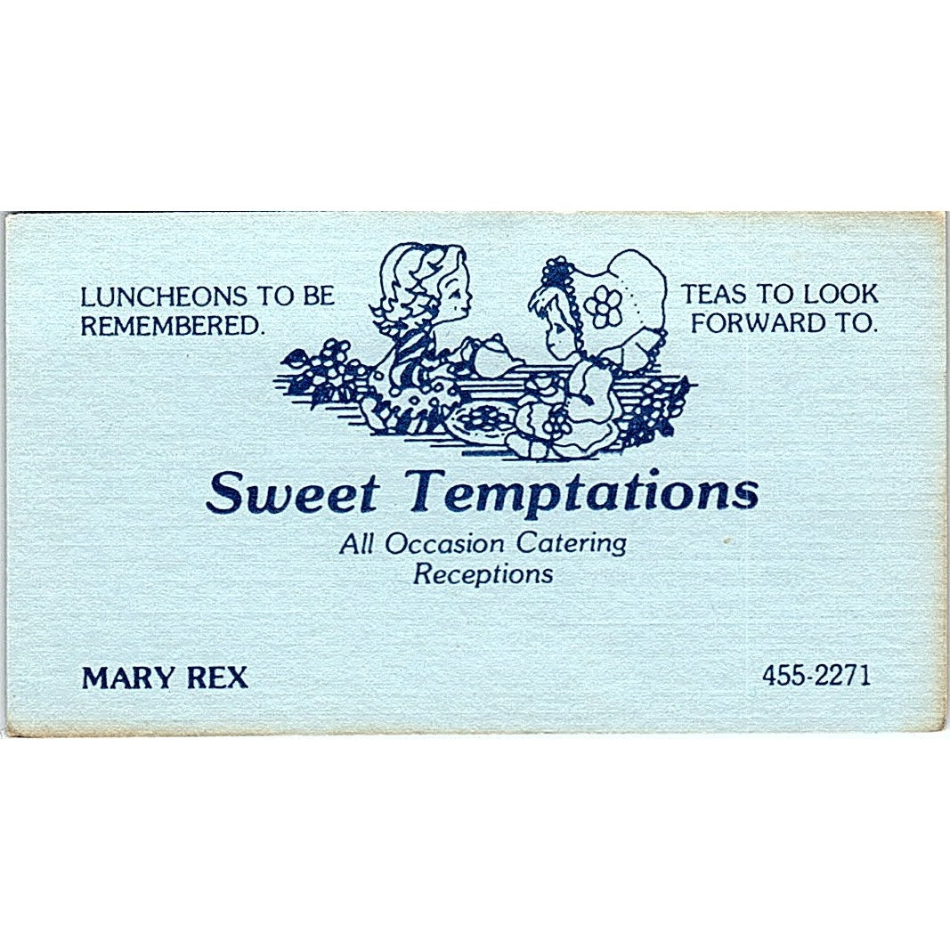 Mary Rex Sweet Temptations Teas Houston Vintage Business Card SD9-B6