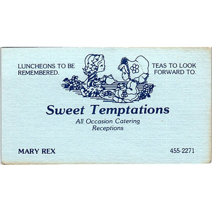 Mary Rex Sweet Temptations Teas Houston Vintage Business Card SD9-B6
