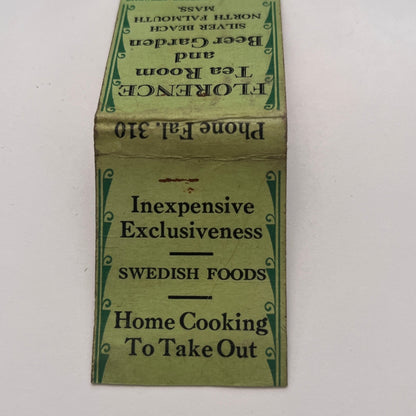Florence Tea Room & Beer Garden Silver Beach North Falmouth Matchbook TB8-MB-3