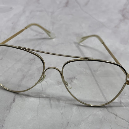 Vintage Foster Grant Gold Tone Aviator Glasses New Unused NOS TC5-FG