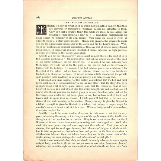 The True Use of Wealth - John Ruskin 2 Pages 1884 Poem TA5-CJ-4