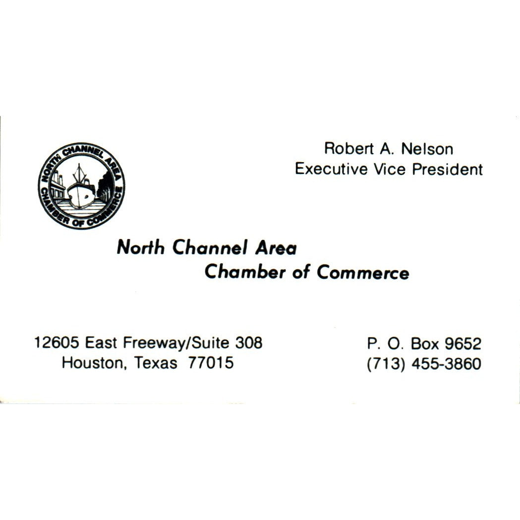 Robert A Nelson North Channel Area Chamber of Commerce Vtg Business Card SE3-B9