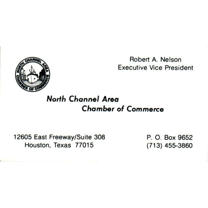 Robert A Nelson North Channel Area Chamber of Commerce Vtg Business Card SE3-B9