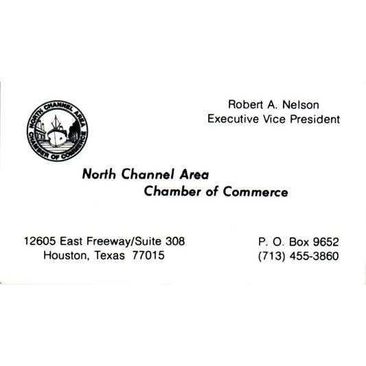 Robert A Nelson North Channel Area Chamber of Commerce Vtg Business Card SE3-B9
