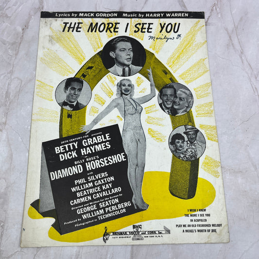 The More I See You Mack Gordon Harry Warren Antique Sheet Music Ti5
