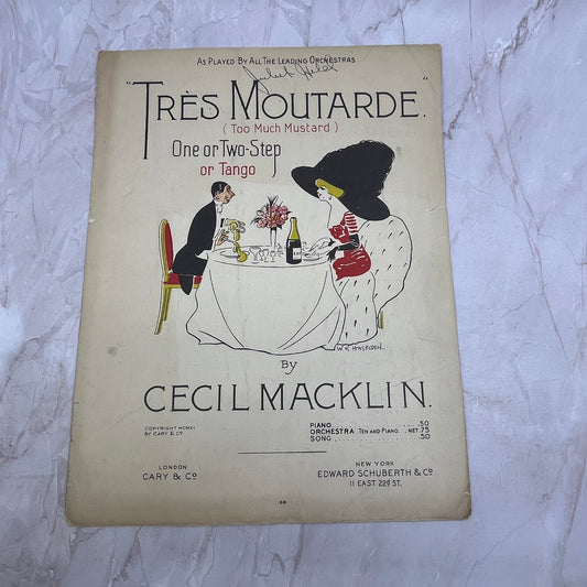 1913 Tres Moutarde Too Much Mustard Two-Step Tango Cecil Macklin Sheet Music Ti5