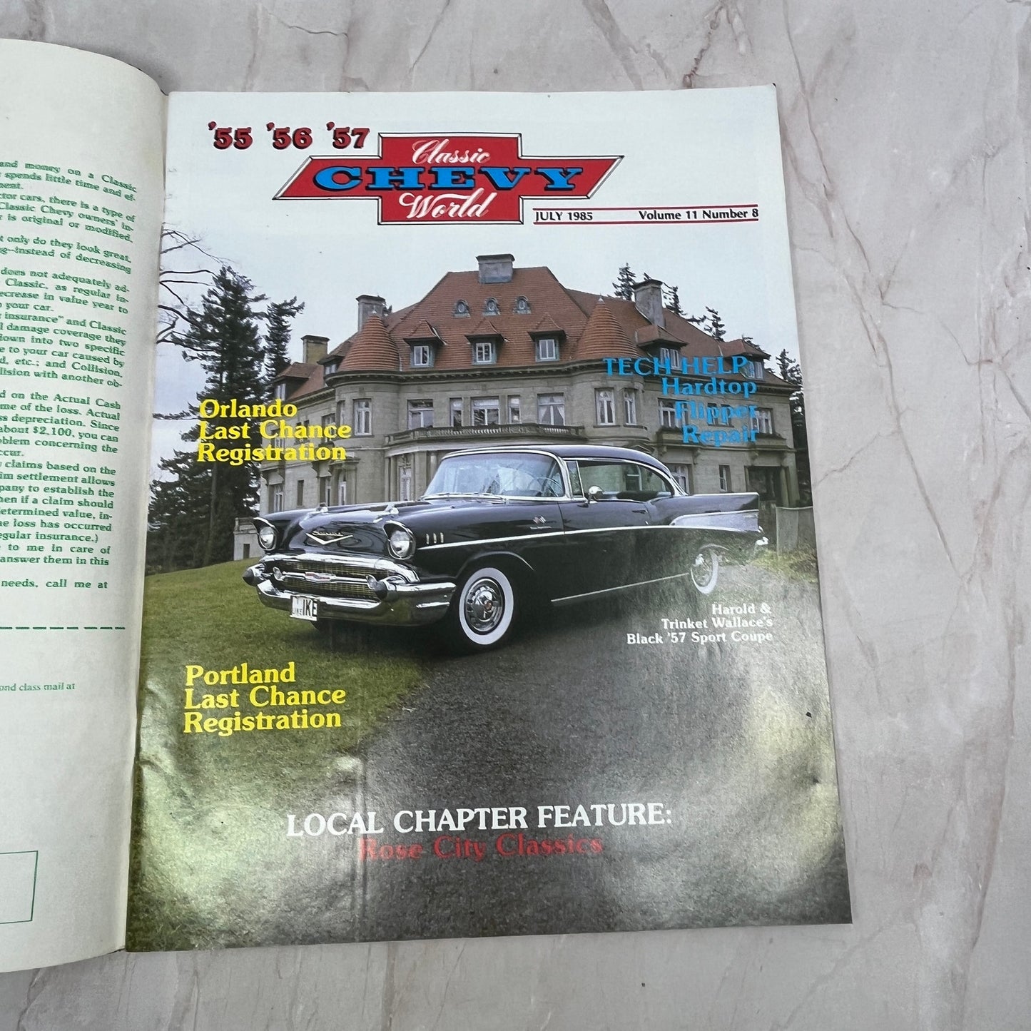 Black Sport Coupe - '55, '56, '57 Classic Chevy World Magazine - Jul 1985 M30