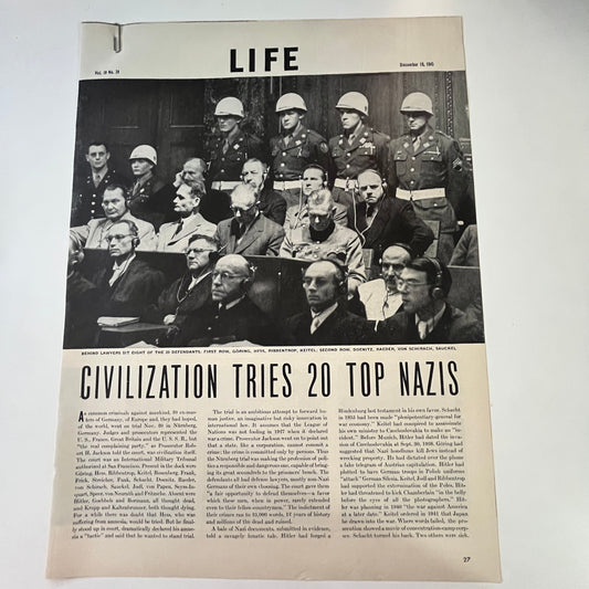 1945 Nüernberg Trials Top German Officials 3 Pages 1940s WWII Era Article V29-5